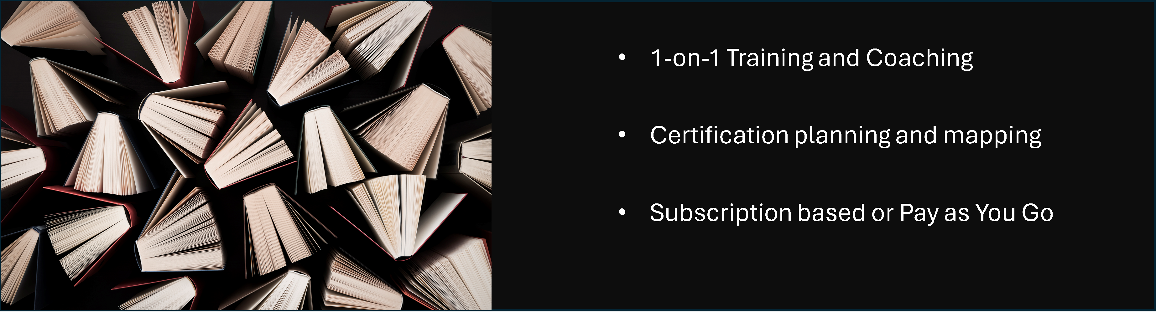 Training for individuals and Groups. Certification planning and preparation.